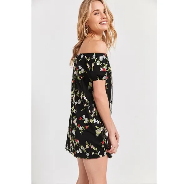 Urban Outfitters Embroidered Floral Mini Dress - Image 3