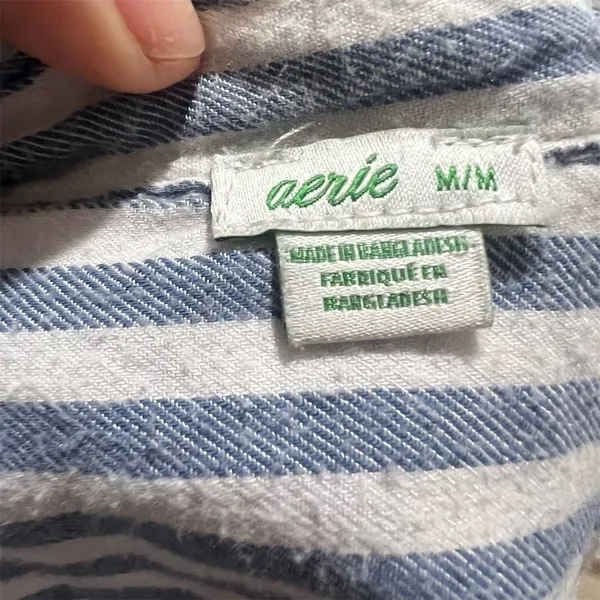 Aerie Women's Striped Long Sleeve Button-Up Shirt Multicolor Size M - Image 7
