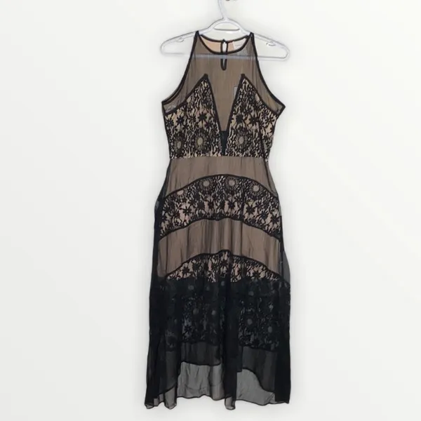 Foxiedox Tristan Lace & Chiffon black maxi dress size L - Image 2