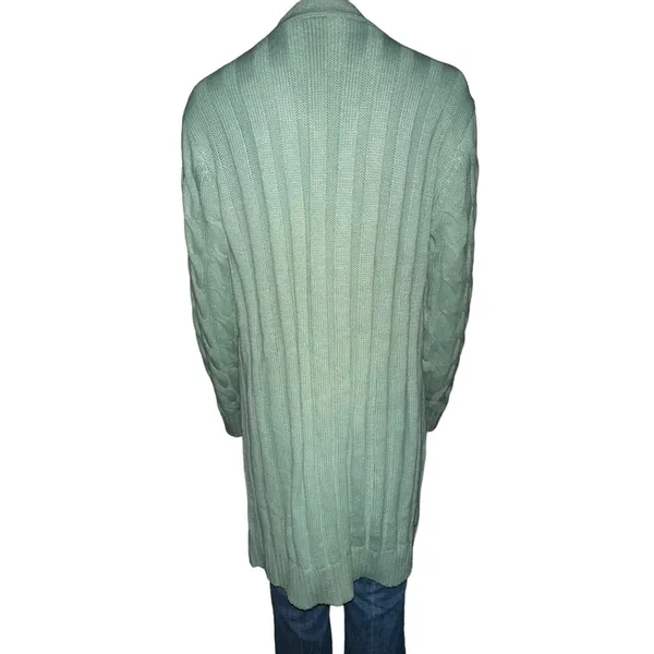 Cable knit buttoned long cardigan - Image 9