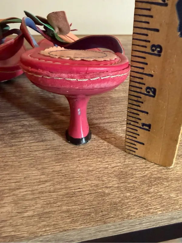 Y2K Indigo by Clark’s Leather Pink Fuchsia Kitten Heels Sandals Women’s Sz 9 - Image 7