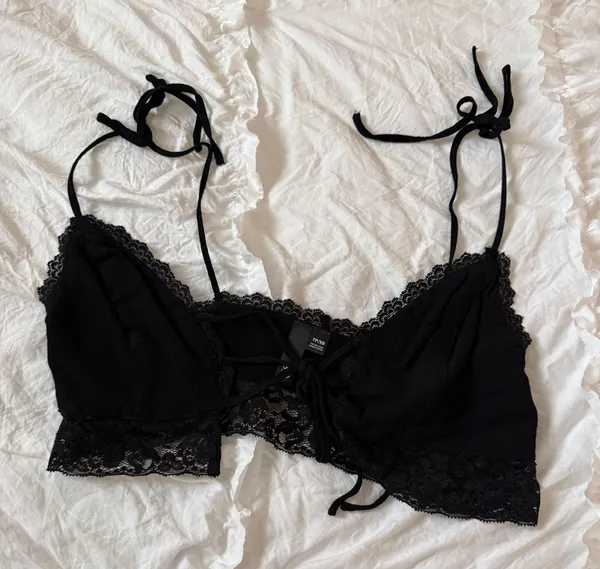 Garage Black Lace Crop Top - Image 2