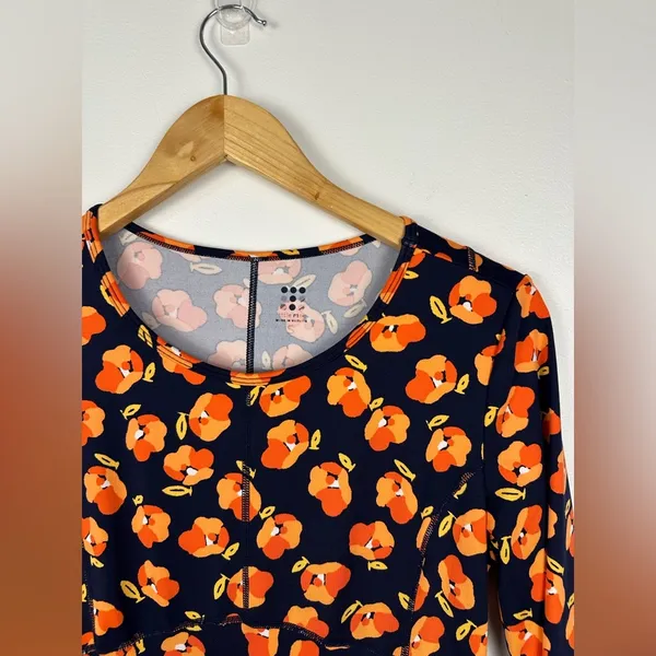 Title‎ Nine Dream 3/4 Sleeve Orange Floral Athletic Mini Dress Women’s Sz S - Image 6