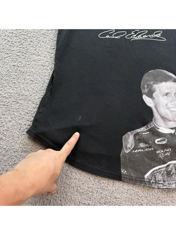 2000s Carl Edwards NASCAR TeamCaliber Black Tank Top Womens Medium Racing - Image 5