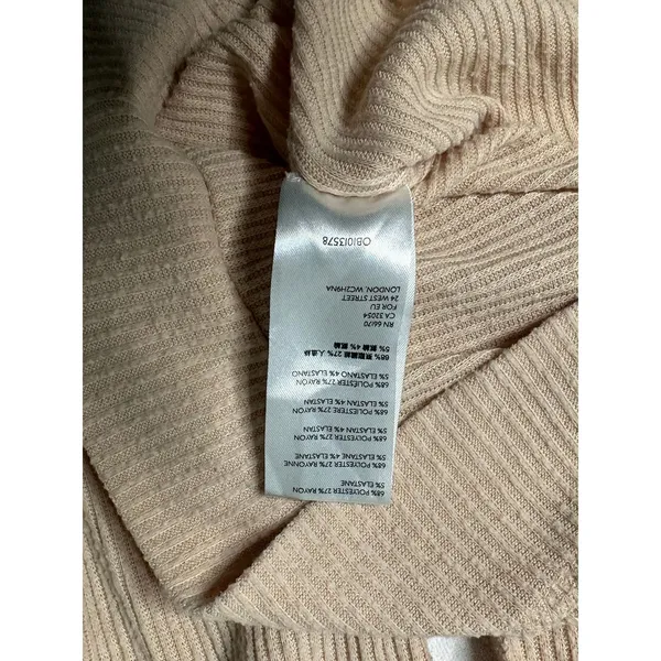 We The Free Free People Ribbed Puff Sleeve Pullover Sweater Beige Medium - Image 4