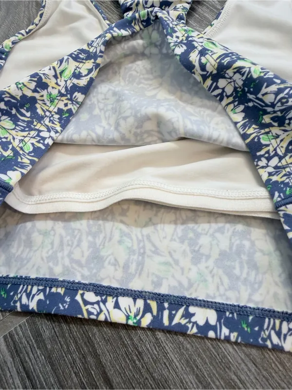 aerie Floral Print Racerback lined Crop Top Sports bra floral print EUC - Image 5