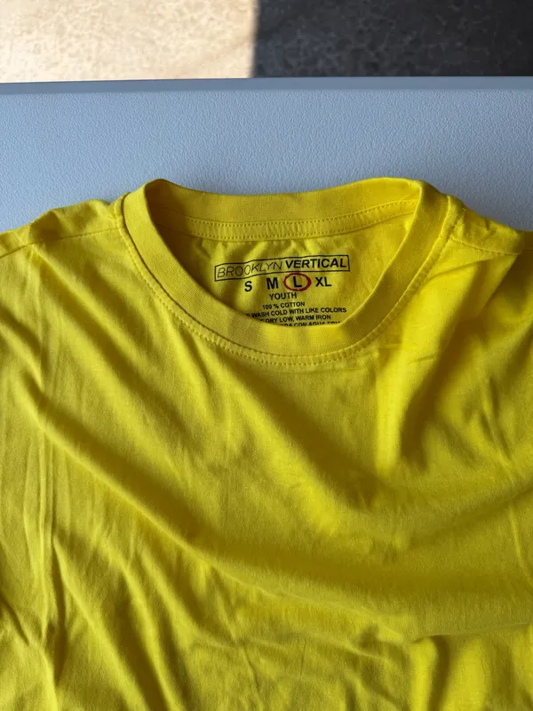 Youth Large 12–14 Yellow T-Shirt – Brooklyn Vertical - Image 2