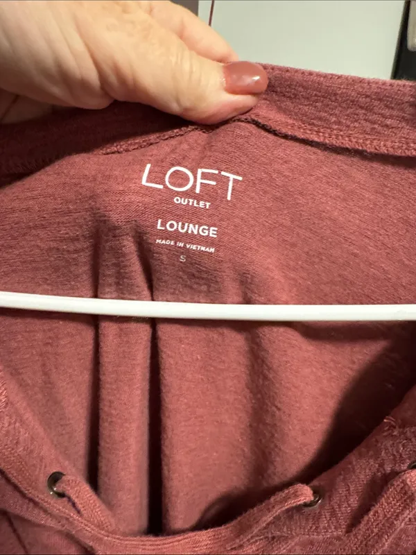 LOFT Lace-Up Long Sleeve Top in Dusty Rose - Image 2