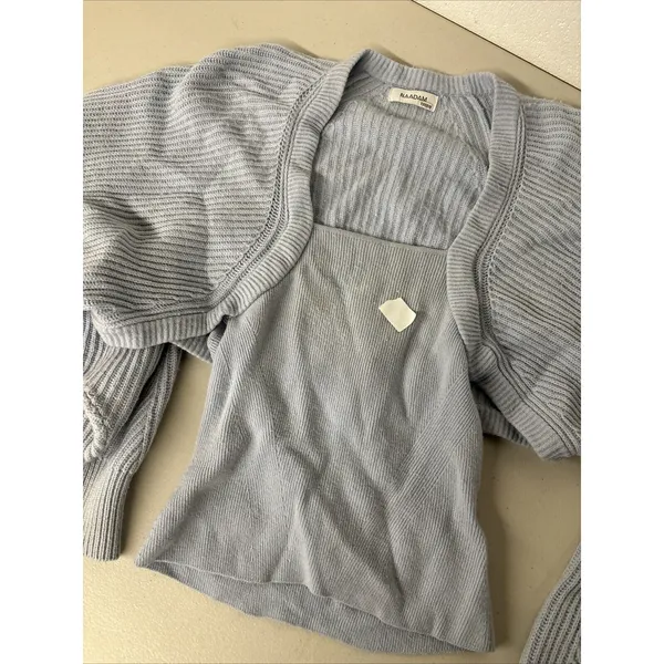 RTR NAADAM Blue Fisherman Layered Sweater Size Small S Wool/Cashmere soft cozy - Image 6