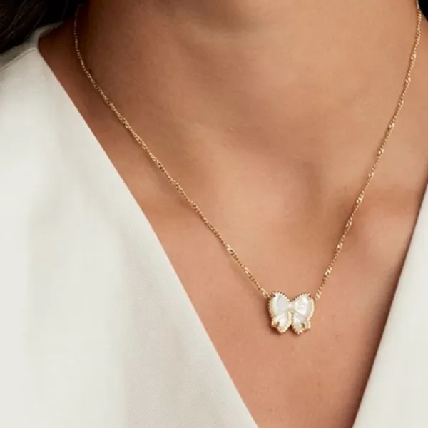 Kendra Scott Haley Bow Gold Short Pendant Necklace - Image 3