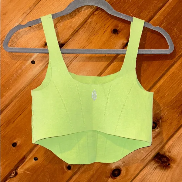 Free people movement strong core corset crop top in neon green - Image 4