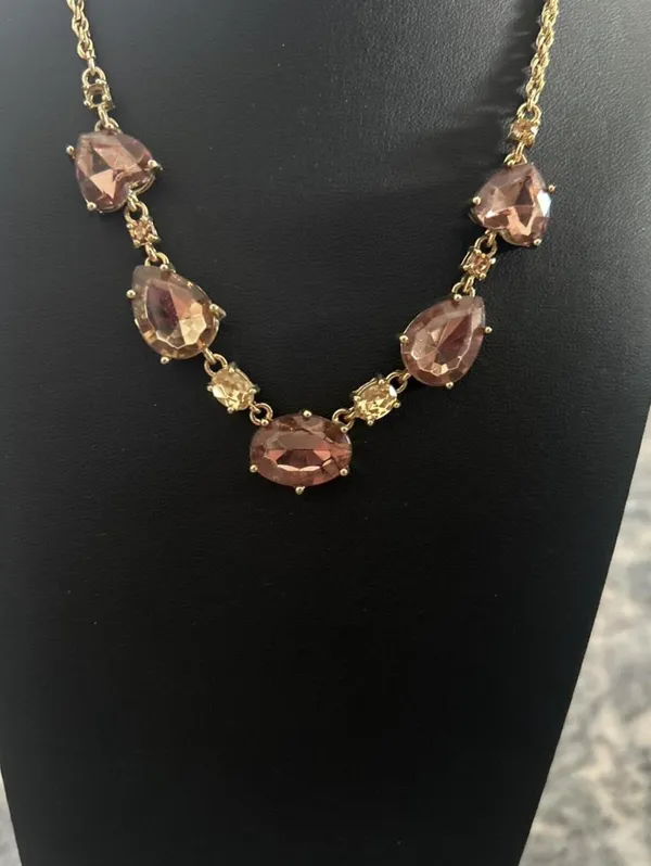Amber Rhinestone Short Necklace for Women - Image 4
