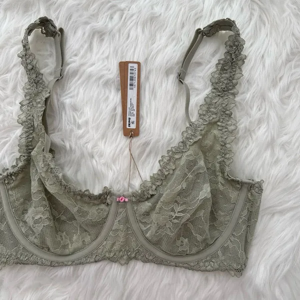Skims Stretch Lace Unlined Full Coverage Bra Talc Multi Size 34B - Image 4