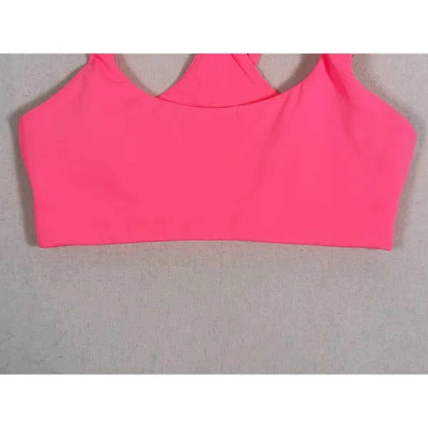 Fabletics 2 pc Workout SET Sports Bra & Biker Shorts XS Hot Pink Gym Athletic - Image 13