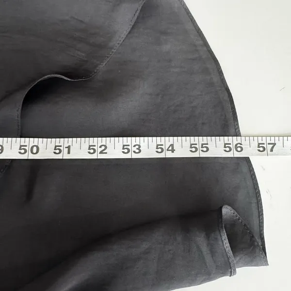 Four National Black Satin Asymmetrical Midi Dress Tie Waist Romantic Goth Size 4 - Image 12