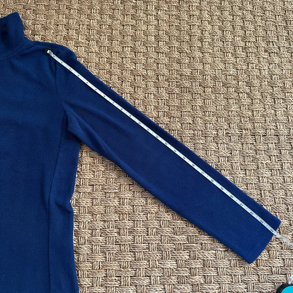 GAP Women’s Blue 1/4 Zip Fleece Pullover Mock Neck Long Sleeve M - Image 6