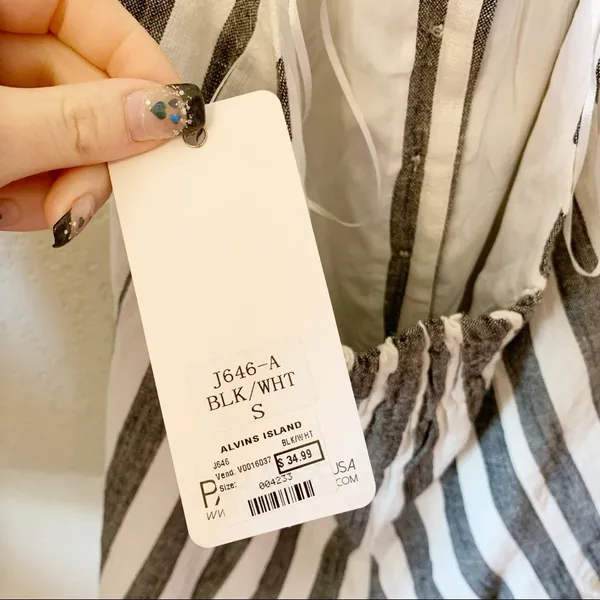 NWT Striped Button Halter Romper - Image 8