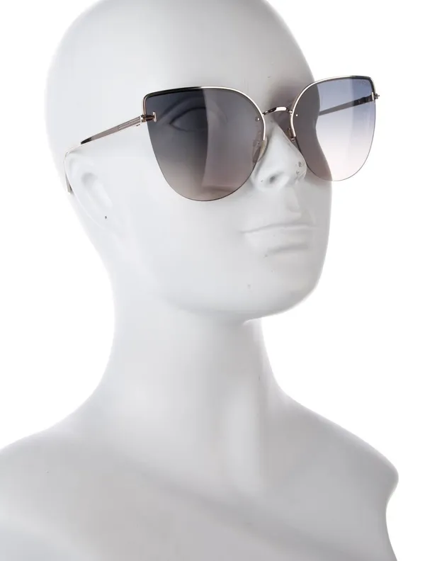 Tom Ford Ingrid-02 TF 652 28P Cat-eye gradient smoke sunglasses rose gold metal frame - Image 3
