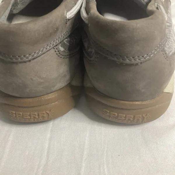 Sperry Top- Sider Womens Gray Leather Sequins Boat Deck Shoes 9M - Image 7