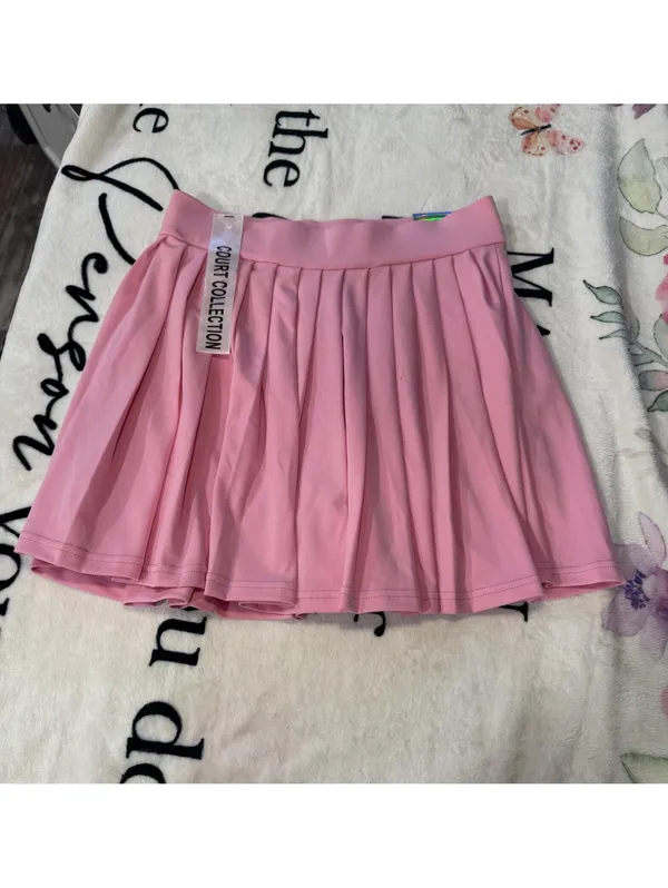 Indero Active Women's Solid Pleated Athletic Skort Skirt Size L Pink Size L - Image 4