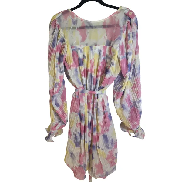 New! Endless Rose Tie-Dye Chiffon‎ Pleated Mini Dress, XS - Image 5