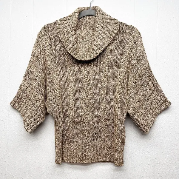 Leo & Nicole Cowl Neck Dolman Sleeve Sweater Womens Small Y2K Cropped Chunky - Image 2
