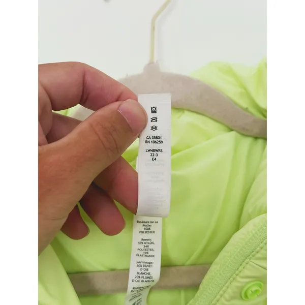 Lululemon Hooded Wunder Puff Jacket Womens Size 8 Faded Zap Insulated Outdoors - Image 12
