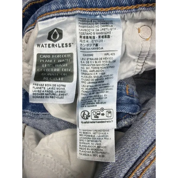 Levis Premium Wedgie Straight Jeans Womens 26 Blue High Rise Button Fly Denim - Image 6
