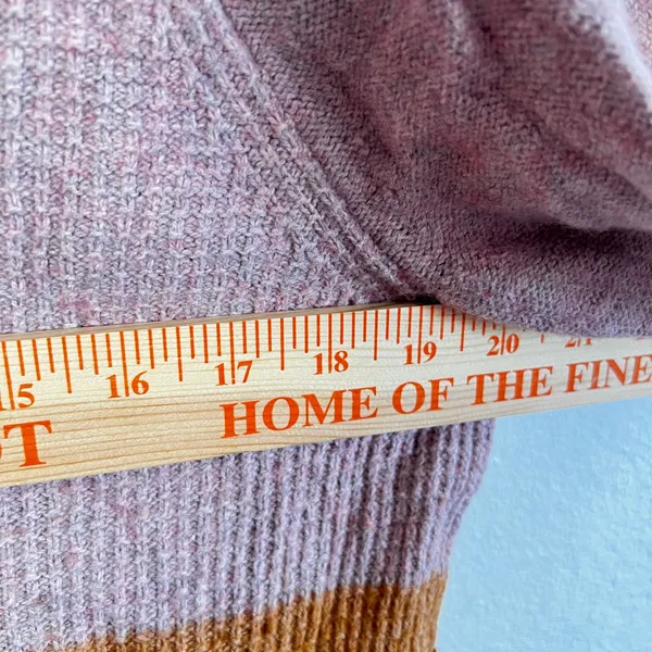 Madewell Striped Roll Trim‎ Waffle Knit Sweater Sz Medium Cotton Merino Wool - Image 7