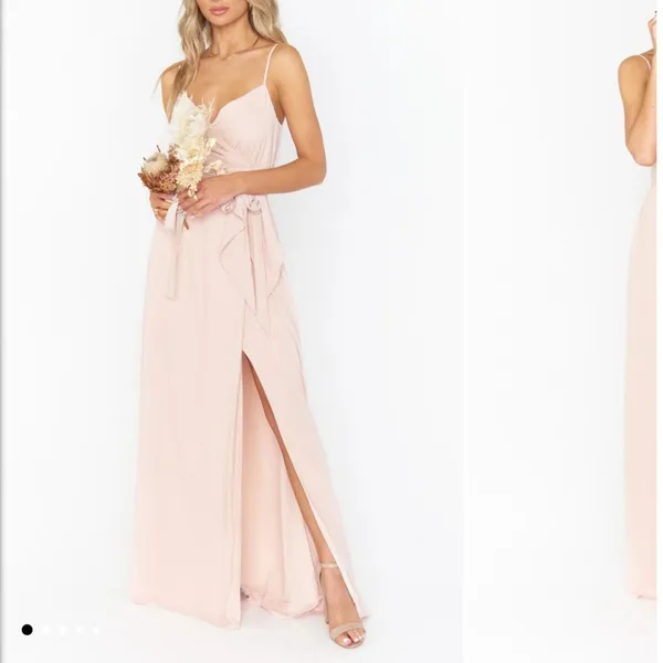 Show‎ Me Your Mumu Liz Maxi Dress Strappy Wrap Dusty Blush Crisp Pink NWT S - Image 7