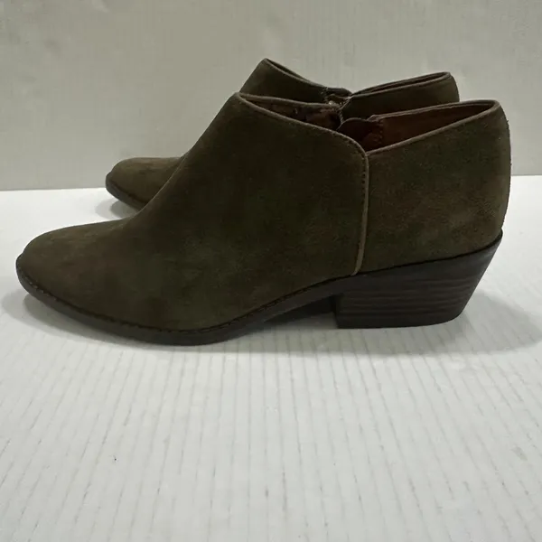 Lucky Brand Suede Bootie‎ Boots Womens 9 Green Ankle Zip Low Block Heel - Image 7