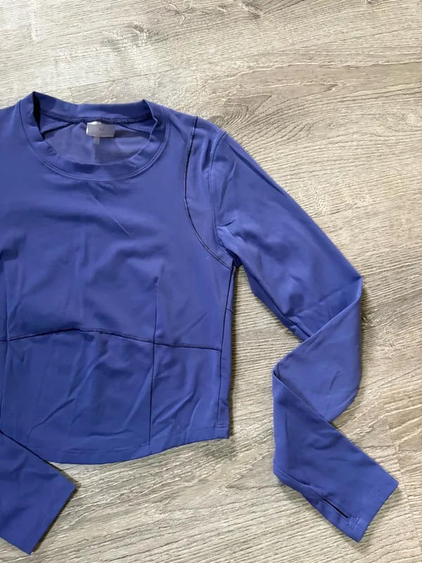 •CALIA• LONG SLEEVE CROP TOP Blue Size XS - Image 2