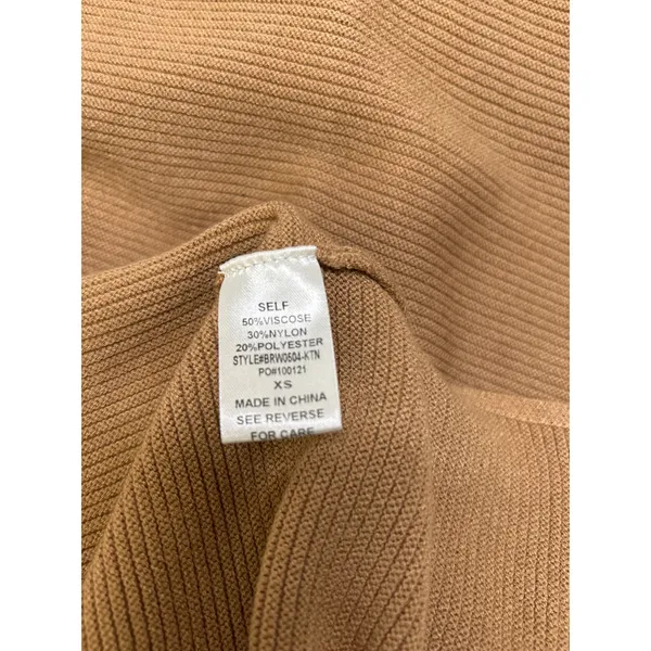 Kittenish Neutral Territory Oversized Ribbed Tan Mini Sweather Dress Size XS - Image 7