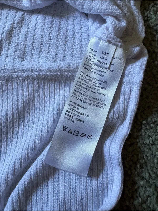 We The Free Oversized Waffle Knit Long Sleeve Womens S White Boho Thermal - Image 7