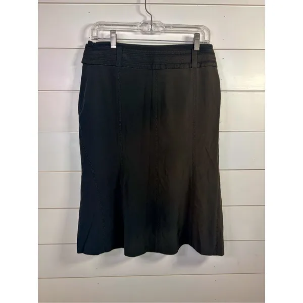 Karen Millen Women's Paneled Bow Belted Flared Hem Mini Skirt Black Size 6 - Image 12