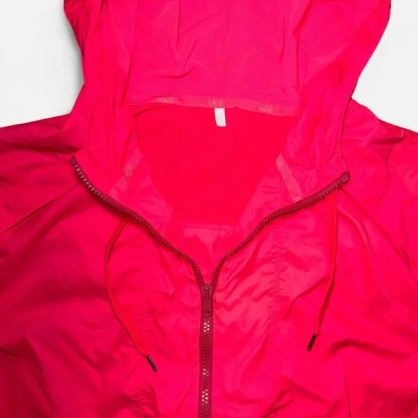 American Eagle Outfitters Neon Pink Lightweight Windbreaker Athletic Jacket - Image 2