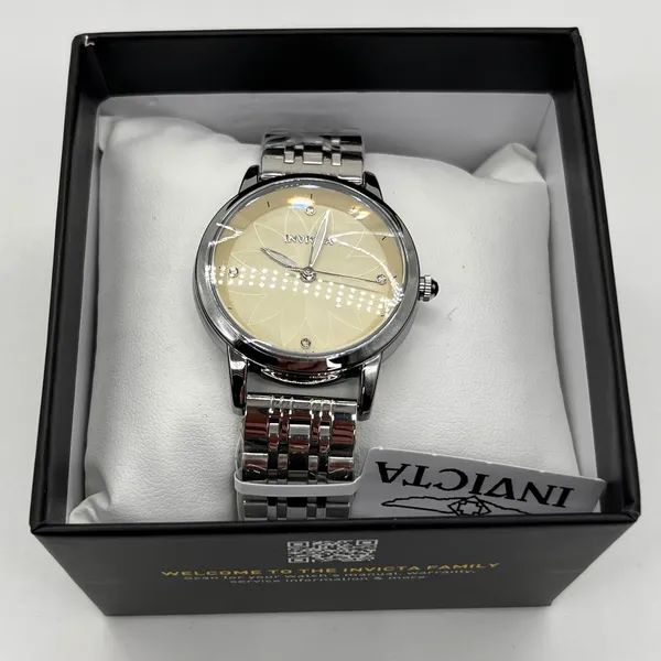 Invicta Watch Floral Sunburst Dial Crystal Accents 69308‎ Silver Champagne - Image 2