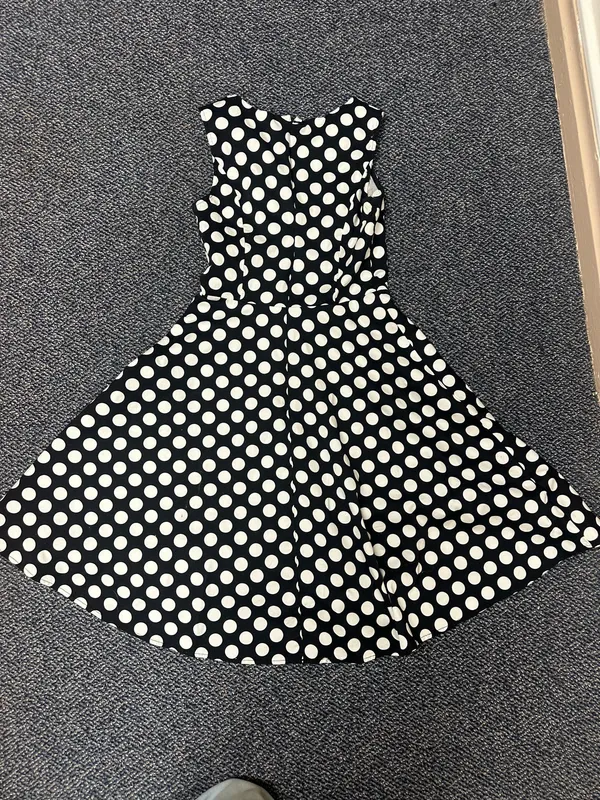 Bridesmay Black and White Polkadot Dress Size Small - Image 6