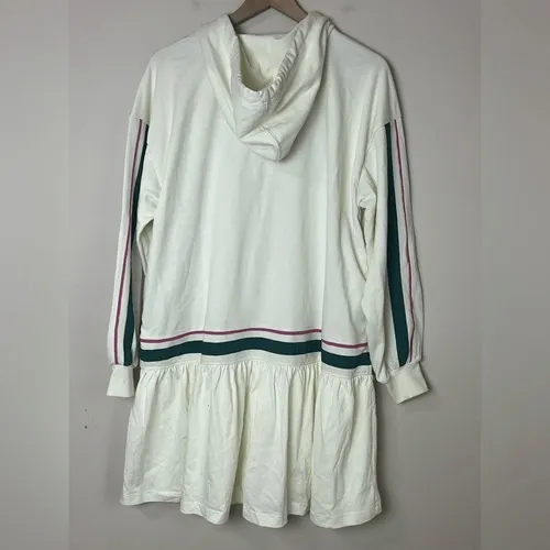 Anthro Daily Practice Front-Zip Sweatshirt Tennis Dress‎ Varsity Mini Hood Sz XS - Image 7