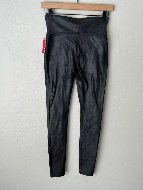 Spanx fleece LINED faux leather leggings black NEW medium - Image 8