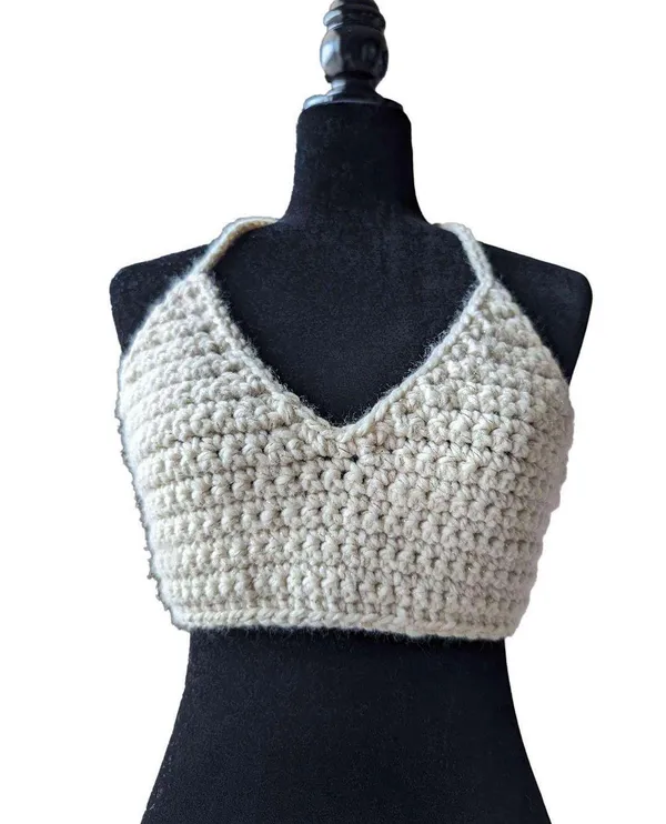 Handmade Sexy Bowpeep Crochet Crop Top - Image 5