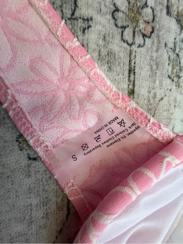 Pink & White Floral Bikini Set - Image 12