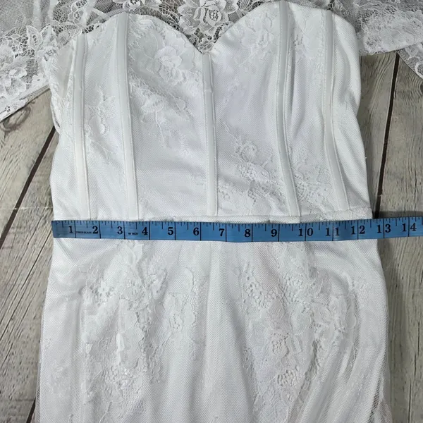 Lulus Laveau White Lace Bustier Backless Mermaid Maxi Dress Wedding Bridal Small - Image 11