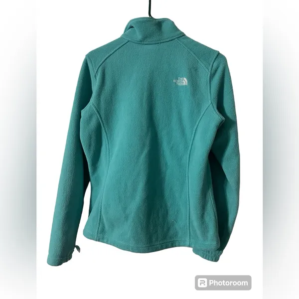 The North Face Women's Medium Teal Green Full Zip Fleece Jacket Outdoor Activewe - Image 2