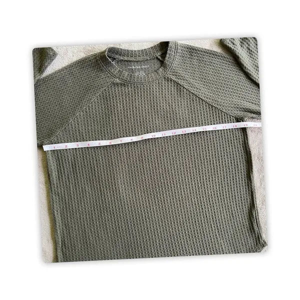 American Eagle Olive Green Waffle Knit Thermal Top Long Sleeve Women's XS - Image 2