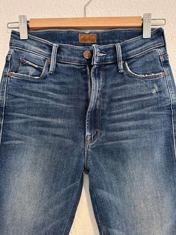 mother denim double dazzler leaps and bounds slim straight leg ankle jean vintage blue wash - Image 4