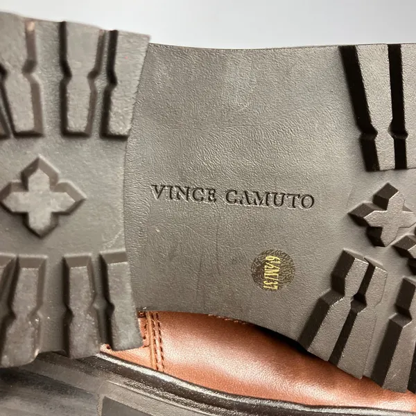 Vince Camuto Leasa brown‎ leather lace up boots women's size 6.5 combat moto - Image 7