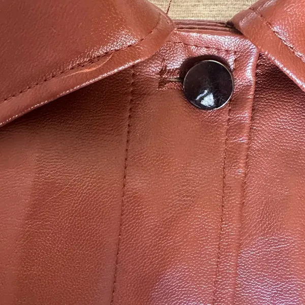 SHEIN Brown PU Faux Leather Shacket Jacket Women’s 6 Oversized Button Down - Image 7