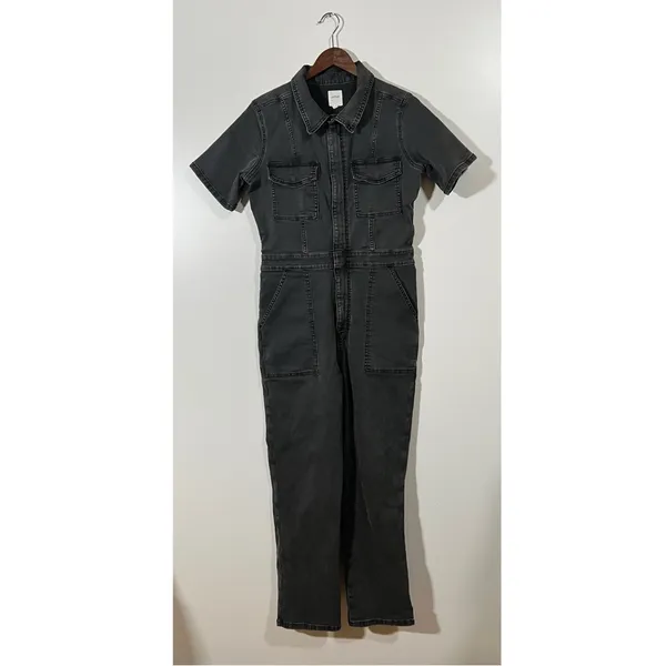 Aerie Denim Jumpsuit in Charcoal Gray Utility Size Large - Image 3
