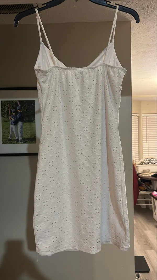 White Mini Dress Windsor Lace - Image 2